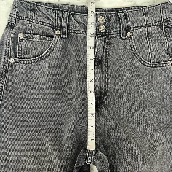 We the free Aster Straight Leg Jeans Barrel Leg in Asteroid Washed Black Size 30 - Picture 9 of 16